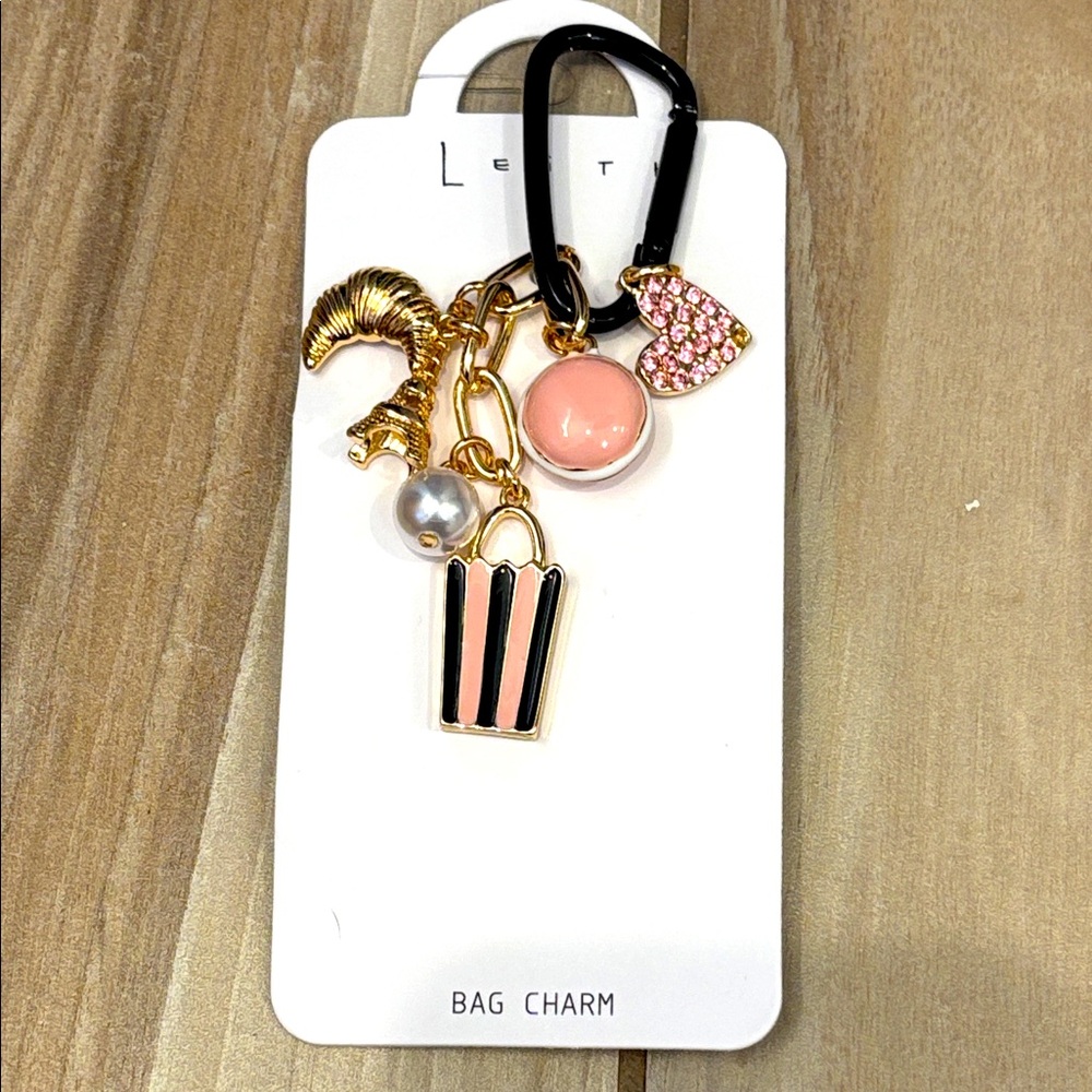 NWT Leith Paris themed carabiner clip  Bag Charm